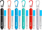 Portable Collapsible Travel Straw with Keychain Case