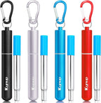 Portable Collapsible Travel Straw with Keychain Case