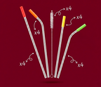 Eco-Flow 16-Piece Stainless Steel Straw Set – Universal Fit for 20/30oz Tumblers