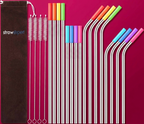 Eco-Flow 16-Piece Stainless Steel Straw Set – Universal Fit for 20/30oz Tumblers