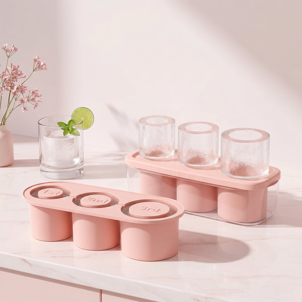 Silicone Cylinder Ice Mold with Lid | BPA-Free Silicone