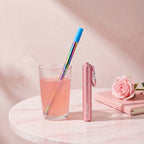 Portable Collapsible Travel Straw with Keychain Case