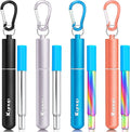 Portable Collapsible Travel Straw with Keychain Case