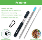 Portable Collapsible Travel Straw with Keychain Case