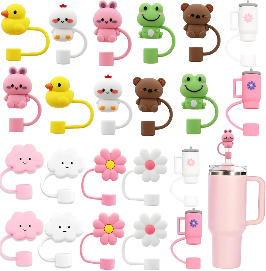 Silicone Straw Cover Set – Dust-Proof & Reusable Straw Toppers for 10mm Tumbler Straws