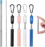 Portable Collapsible Travel Straw with Keychain Case