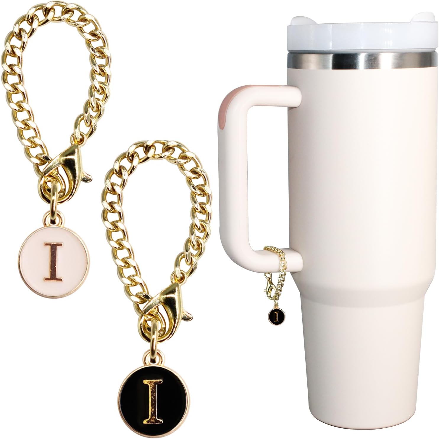 Personal Charm – Initial Letter Tumbler ID Accessory with Lobster Clasp for 30oz & 40oz Handles