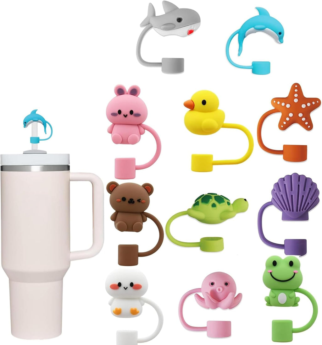Silicone Straw Cover Set – Dust-Proof & Reusable Straw Toppers for 10mm Tumbler Straws
