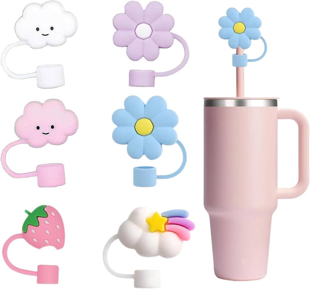 Silicone Straw Cover Set – Dust-Proof & Reusable Straw Toppers for 10mm Tumbler Straws