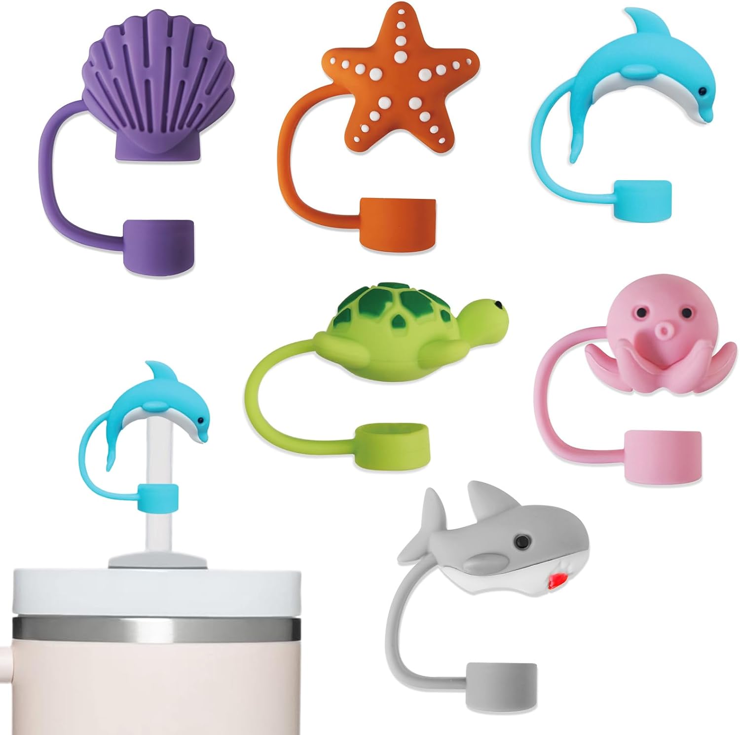 Silicone Straw Cover Set – Dust-Proof & Reusable Straw Toppers for 10mm Tumbler Straws
