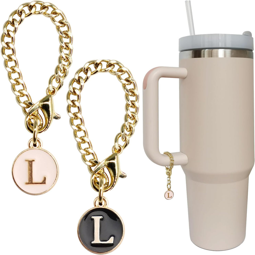 Personal Charm – Initial Letter Tumbler ID Accessory with Lobster Clasp for 30oz & 40oz Handles