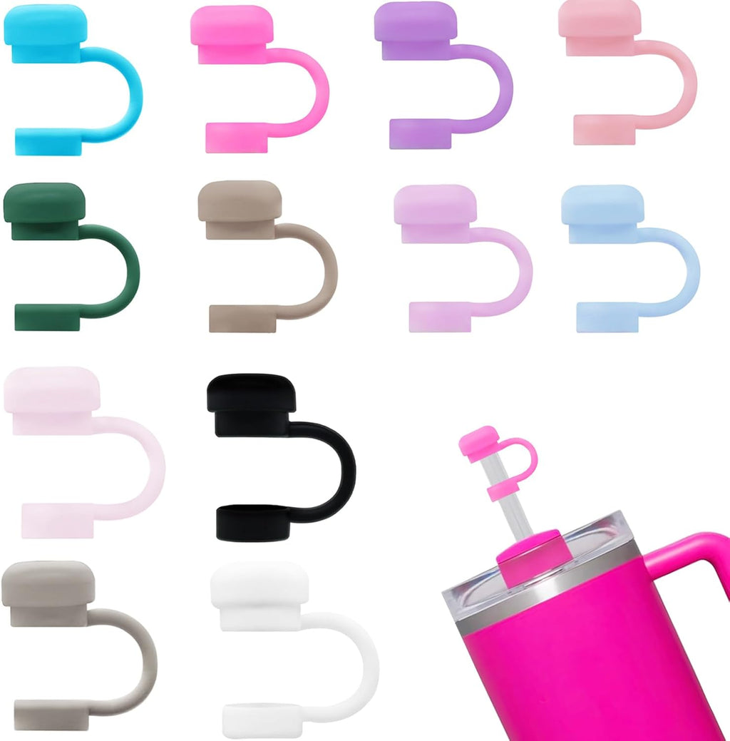 Silicone Straw Cover Set – Dust-Proof & Reusable Straw Toppers for 10mm Tumbler Straws