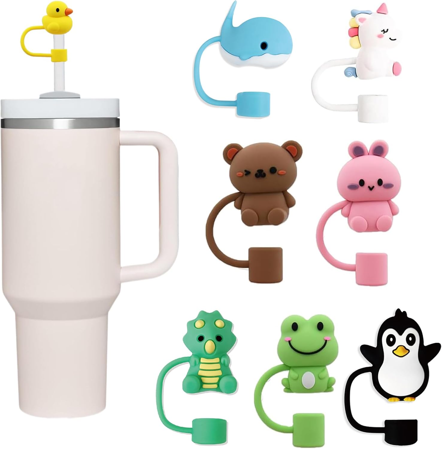 Silicone Straw Cover Set – Dust-Proof & Reusable Straw Toppers for 10mm Tumbler Straws