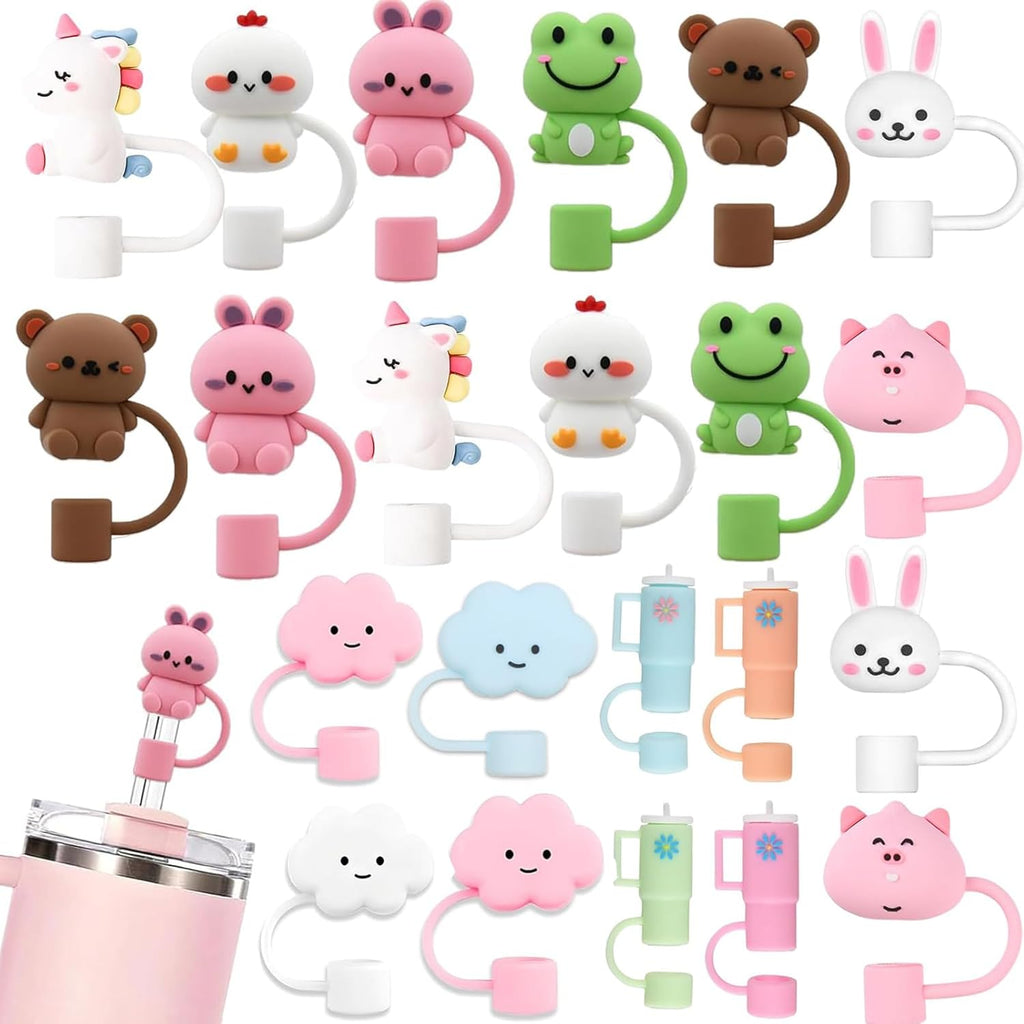 Silicone Straw Cover Set – Dust-Proof & Reusable Straw Toppers for 10mm Tumbler Straws