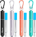 Portable Collapsible Travel Straw with Keychain Case