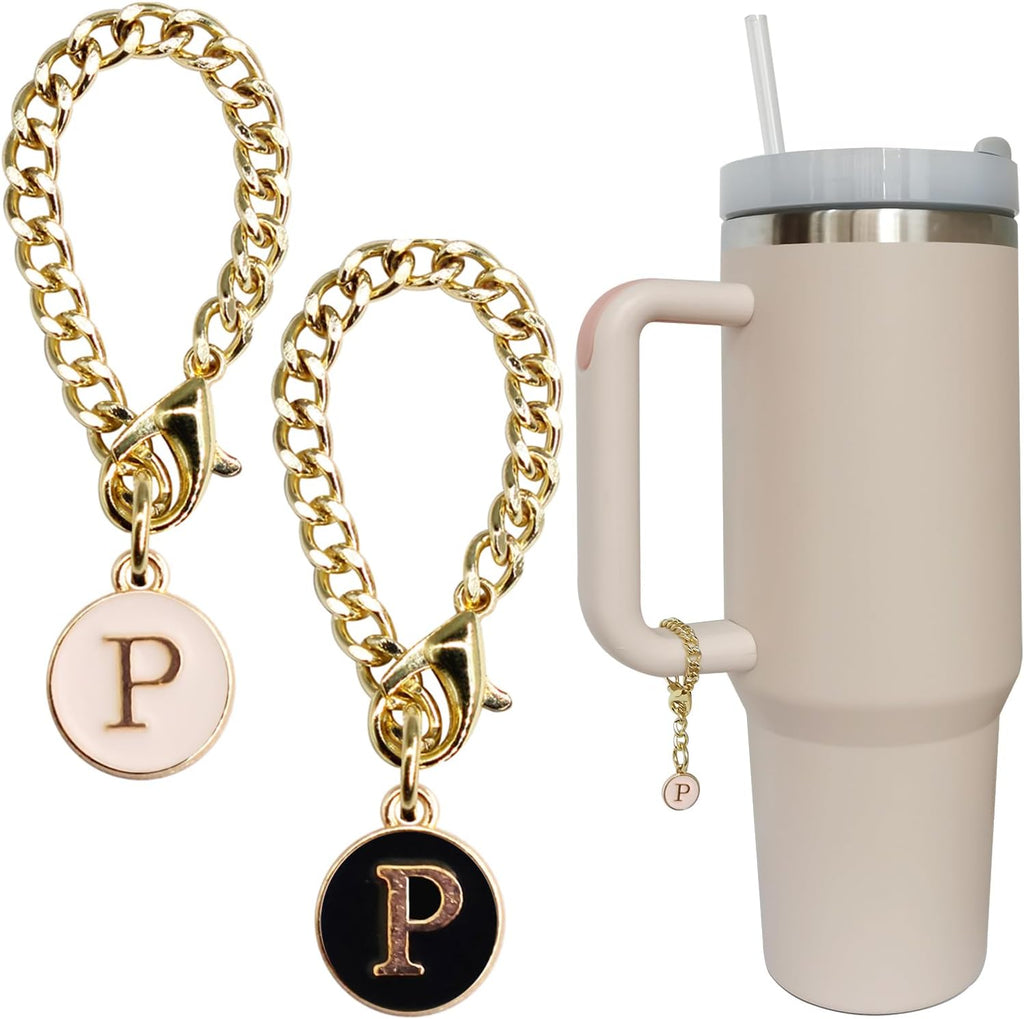 Personal Charm – Initial Letter Tumbler ID Accessory with Lobster Clasp for 30oz & 40oz Handles