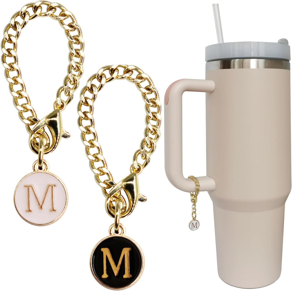 Personal Charm – Initial Letter Tumbler ID Accessory with Lobster Clasp for 30oz & 40oz Handles