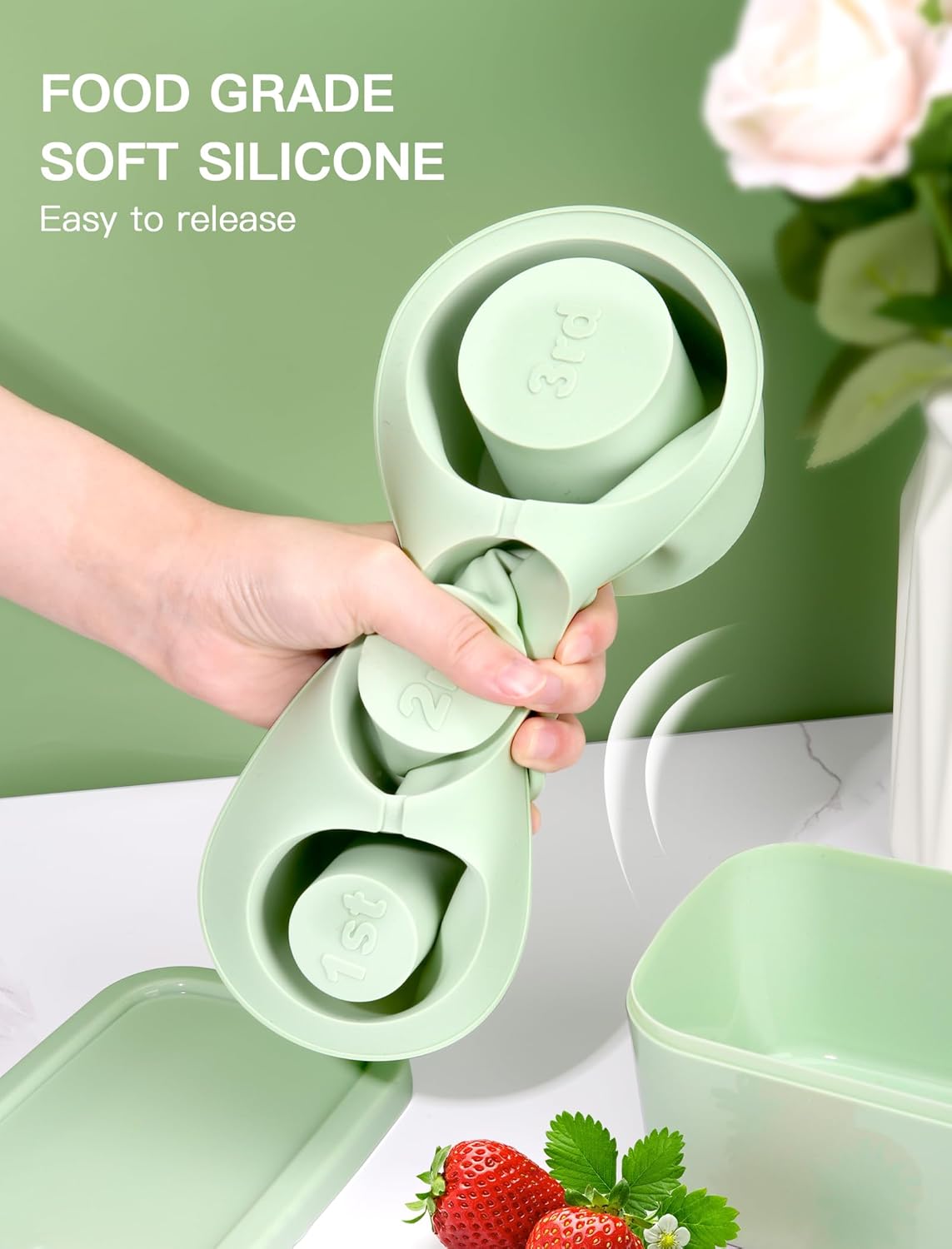 Silicone Cylinder Ice Mold with Lid – Slow-Melting Hollow Ice Cube Tray for 30oz & 40oz Tumblers, BPA-Free Silicone