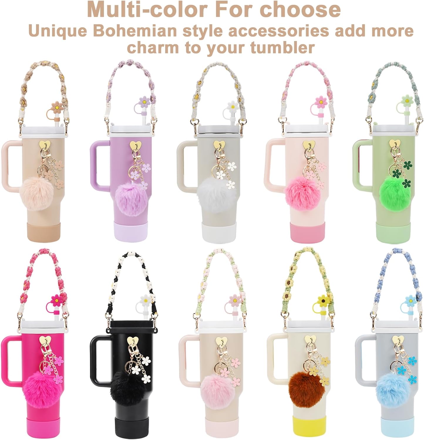 Glow Bundle: 13-Pc Premium Tumbler Accessory Set for 40oz