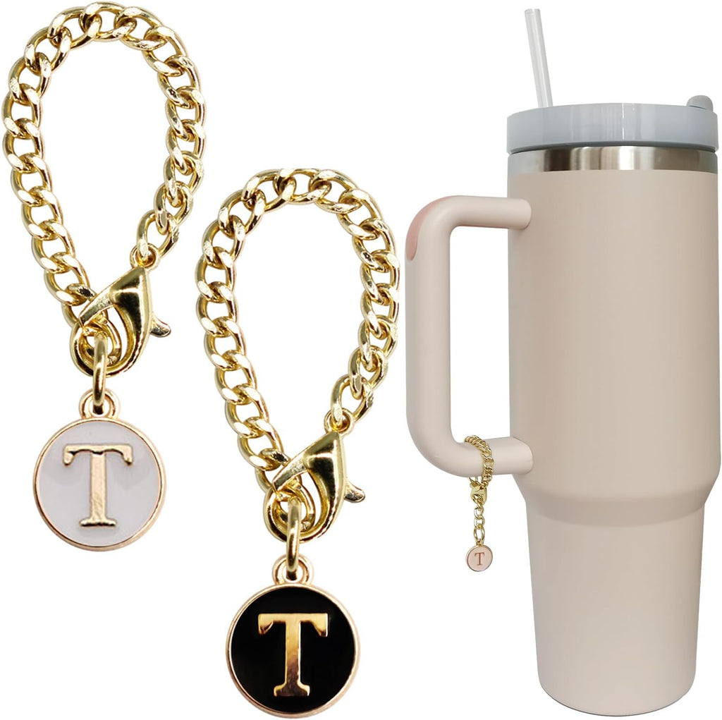 Personal Charm – Initial Letter Tumbler ID Accessory with Lobster Clasp for 30oz & 40oz Handles