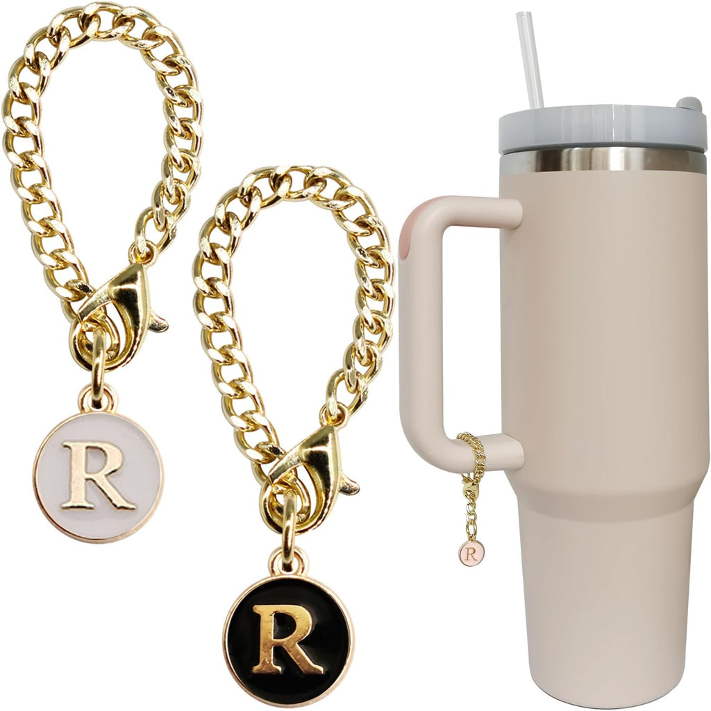 Personal Charm – Initial Letter Tumbler ID Accessory with Lobster Clasp for 30oz & 40oz Handles
