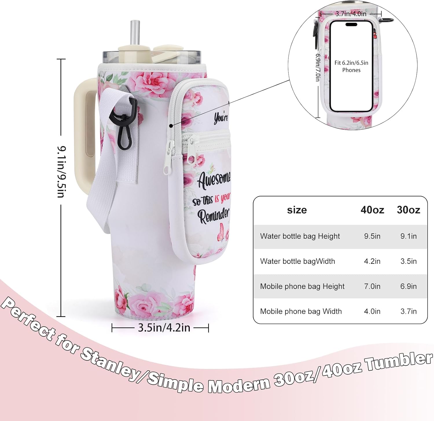 Nomad Mag-Grip Handle Sling – 2-in-1 Magnetic Phone Mount & Silicone Water Bottle Carrier for 32oz–40oz Tumblers