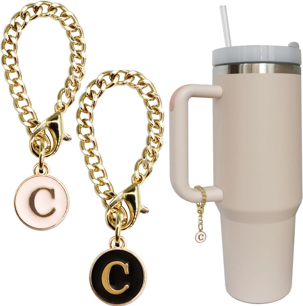 Personal Charm – Initial Letter Tumbler ID Accessory with Lobster Clasp for 30oz & 40oz Handles