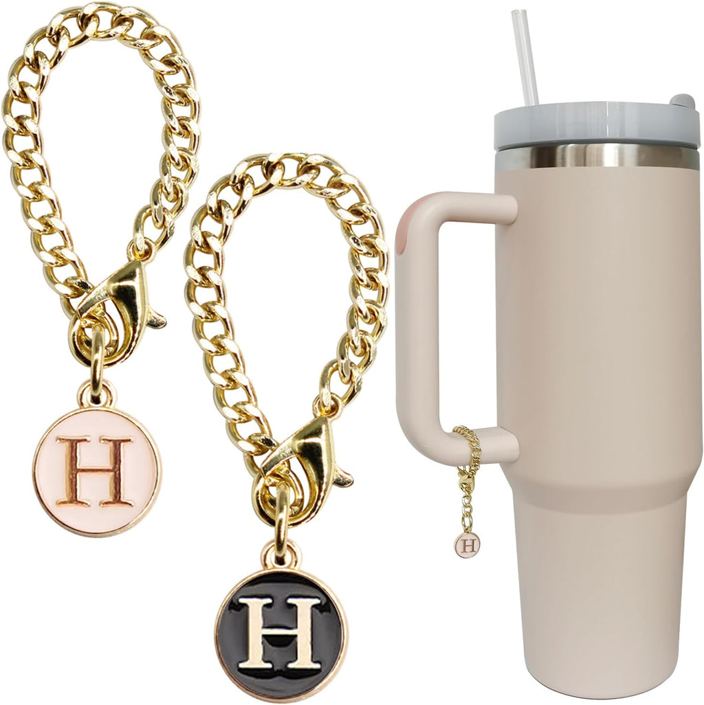 Personal Charm – Initial Letter Tumbler ID Accessory with Lobster Clasp for 30oz & 40oz Handles