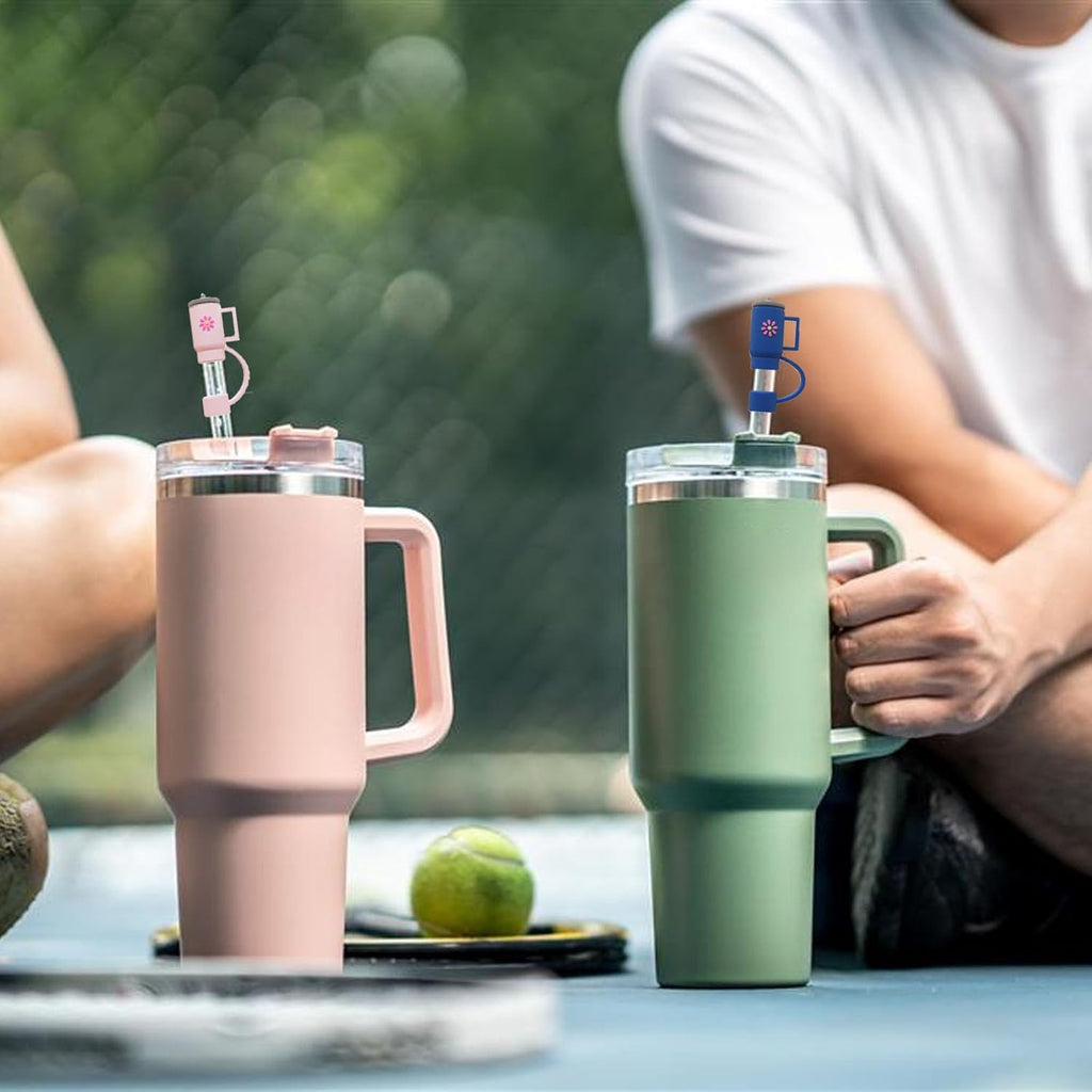 Silicone Straw Cover Set – Dust-Proof & Reusable Straw Toppers for 10mm Tumbler Straws