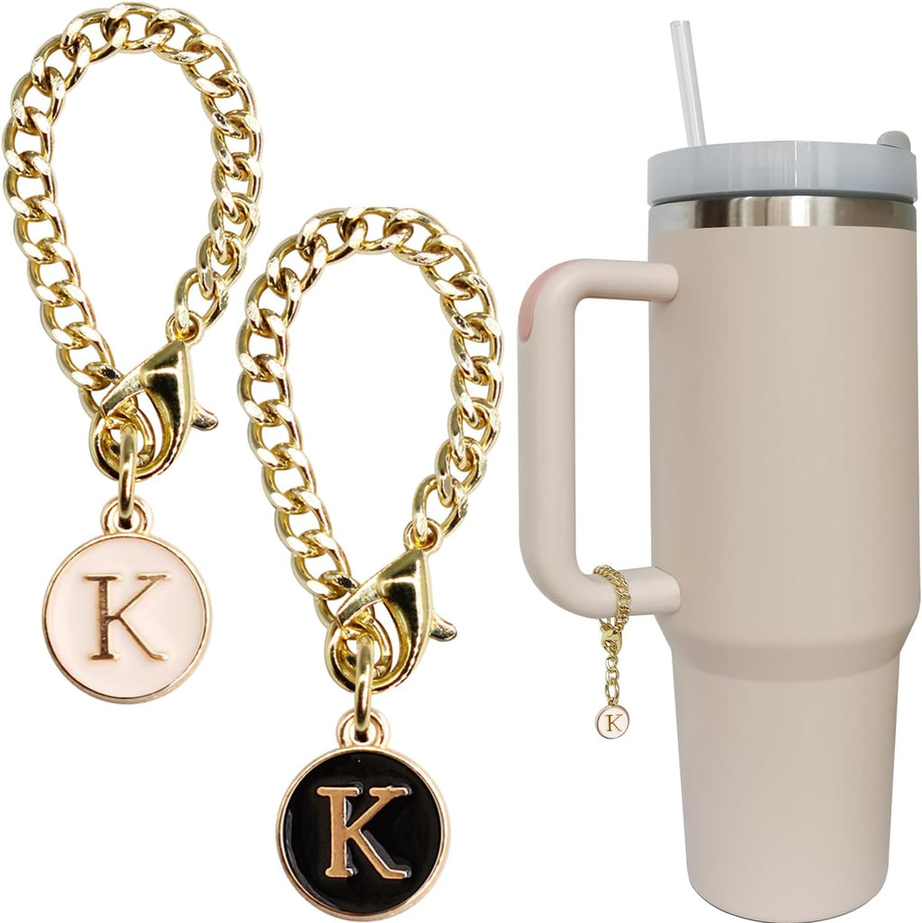 Personal Charm – Initial Letter Tumbler ID Accessory with Lobster Clasp for 30oz & 40oz Handles